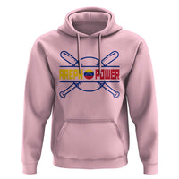 Arepa Power Baseball Crossed Bats Hoodie Funny Venezuelan Pride Gift for Latino Sports Fans