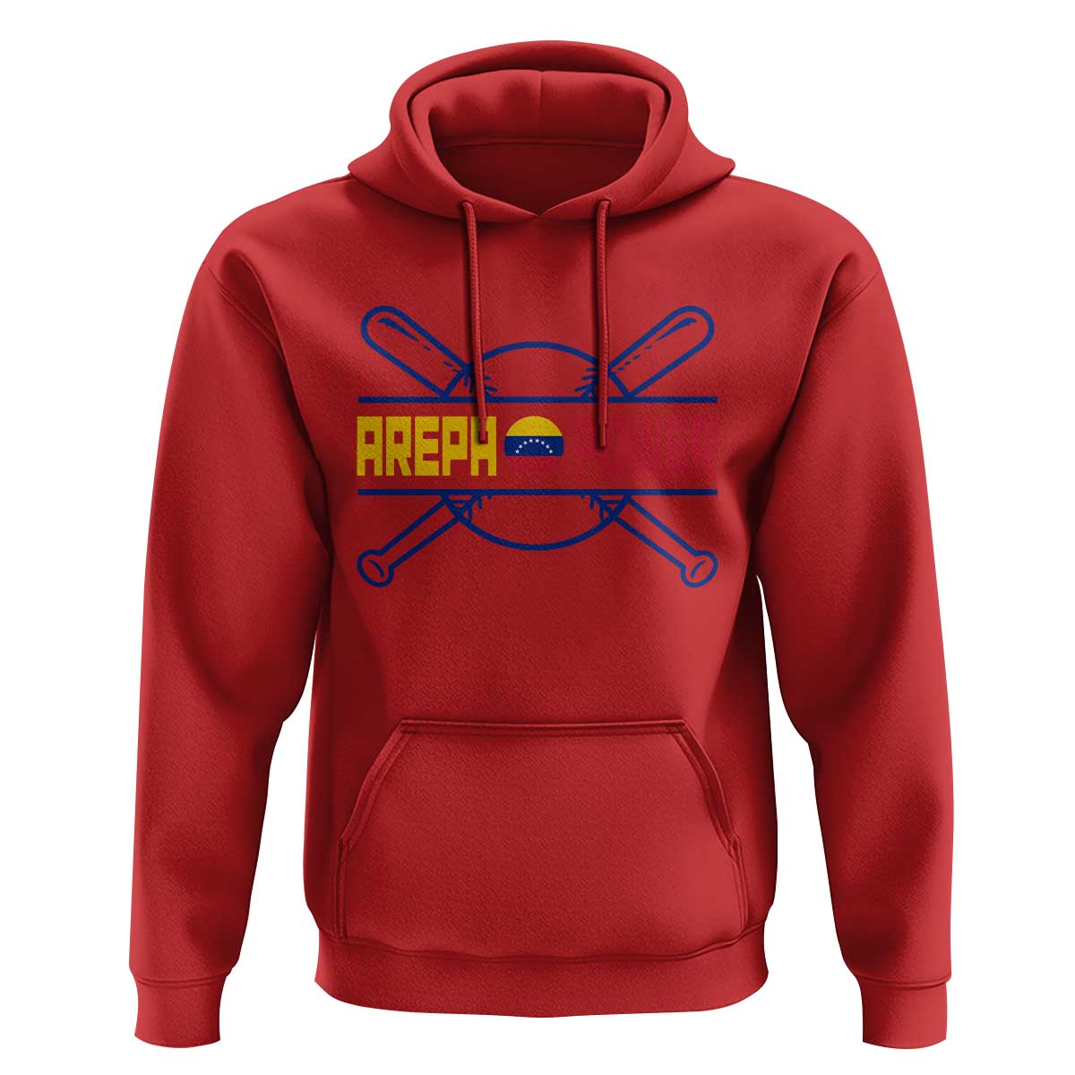 Arepa Power Baseball Crossed Bats Hoodie Funny Venezuelan Pride Gift for Latino Sports Fans