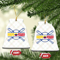 Arepa Power Baseball Crossed Bats Ceramic Ornament Funny Venezuelan Pride Gift for Latino Sports Fans