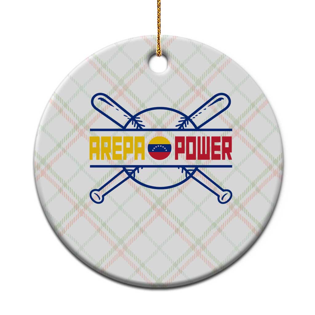 Arepa Power Baseball Crossed Bats Ceramic Ornament Funny Venezuelan Pride Gift for Latino Sports Fans