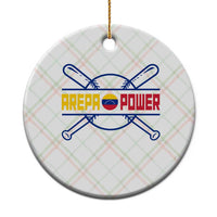 Arepa Power Baseball Crossed Bats Ceramic Ornament Funny Venezuelan Pride Gift for Latino Sports Fans