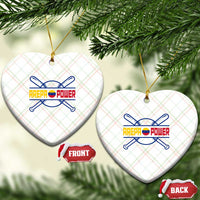 Arepa Power Baseball Crossed Bats Ceramic Ornament Funny Venezuelan Pride Gift for Latino Sports Fans