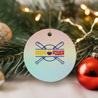 Arepa Power Baseball Crossed Bats Ceramic Ornament Funny Venezuelan Pride Gift for Latino Sports Fans