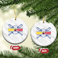 Arepa Power Baseball Crossed Bats Ceramic Ornament Funny Venezuelan Pride Gift for Latino Sports Fans