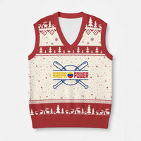 Arepa Power Baseball Crossed Bats V-Neck Knit Sweater Vest Funny Venezuelan Pride Gift for Latino Sports Fans