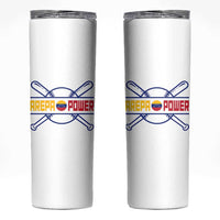 Arepa Power Baseball Crossed Bats Skinny Tumbler Funny Venezuelan Pride Gift for Latino Sports Fans