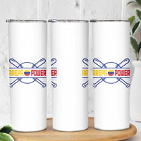Arepa Power Baseball Crossed Bats Skinny Tumbler Funny Venezuelan Pride Gift for Latino Sports Fans