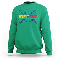 Arepa Power Baseball Crossed Bats Sweatshirt Funny Venezuelan Pride Gift for Latino Sports Fans