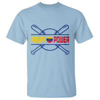 Arepa Power Baseball Crossed Bats T Shirt Funny Venezuelan Pride Gift for Latino Sports Fans