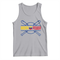 Arepa Power Baseball Crossed Bats Tank Top Funny Venezuelan Pride Gift for Latino Sports Fans
