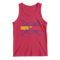 Arepa Power Baseball Crossed Bats Tank Top Funny Venezuelan Pride Gift for Latino Sports Fans