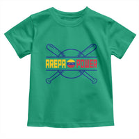 Arepa Power Baseball Crossed Bats Toddler T Shirt Funny Venezuelan Pride Gift for Latino Sports Fans