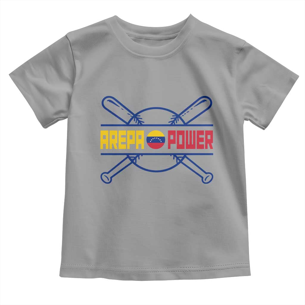 Arepa Power Baseball Crossed Bats Toddler T Shirt Funny Venezuelan Pride Gift for Latino Sports Fans