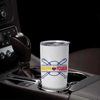 Arepa Power Baseball Crossed Bats Tumbler Cup Funny Venezuelan Pride Gift for Latino Sports Fans