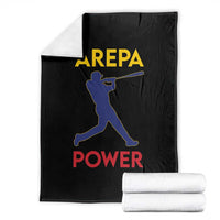 Arepa Power Baseball Batter Silhouette Throw Blanket Venezuelan Pride Beisbol for Baseball Fans