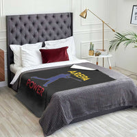 Arepa Power Baseball Batter Silhouette Throw Blanket Venezuelan Pride Beisbol for Baseball Fans