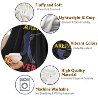 Arepa Power Baseball Batter Silhouette Throw Blanket Venezuelan Pride Beisbol for Baseball Fans