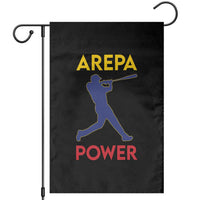 Arepa Power Baseball Batter Silhouette Garden Flag Venezuelan Pride Beisbol for Baseball Fans