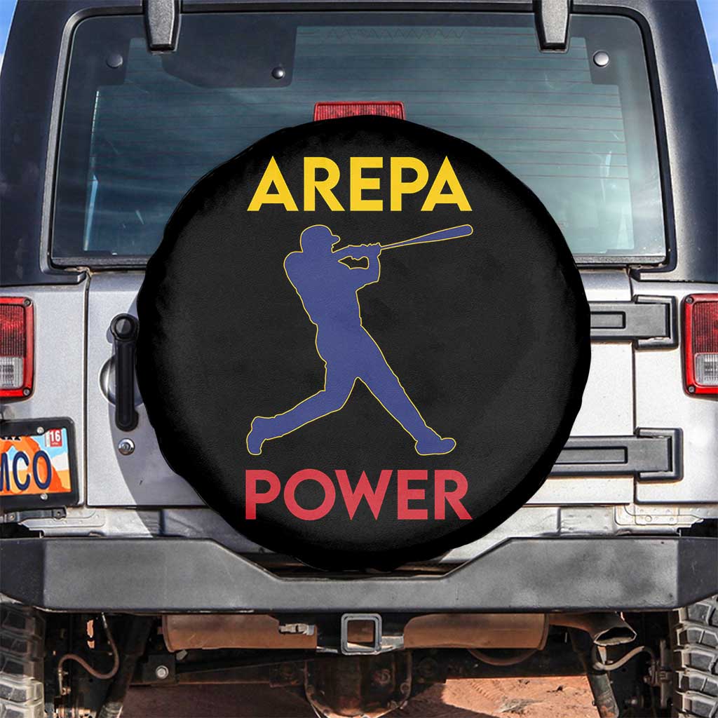 Arepa Power Baseball Batter Silhouette Spare Tire Cover Venezuelan Pride Beisbol for Baseball Fans