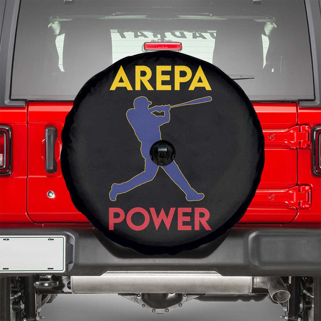 Arepa Power Baseball Batter Silhouette Spare Tire Cover Venezuelan Pride Beisbol for Baseball Fans