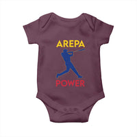 Arepa Power Baseball Batter Silhouette Baby Onesie Venezuelan Pride Beisbol for Baseball Fans