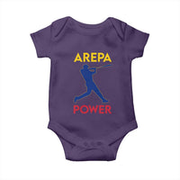 Arepa Power Baseball Batter Silhouette Baby Onesie Venezuelan Pride Beisbol for Baseball Fans