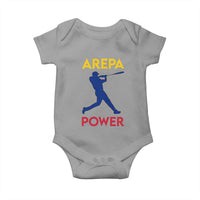 Arepa Power Baseball Batter Silhouette Baby Onesie Venezuelan Pride Beisbol for Baseball Fans
