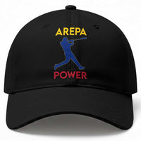 Arepa Power Baseball Batter Silhouette Baseball Cap Venezuelan Pride Beisbol for Baseball Fans