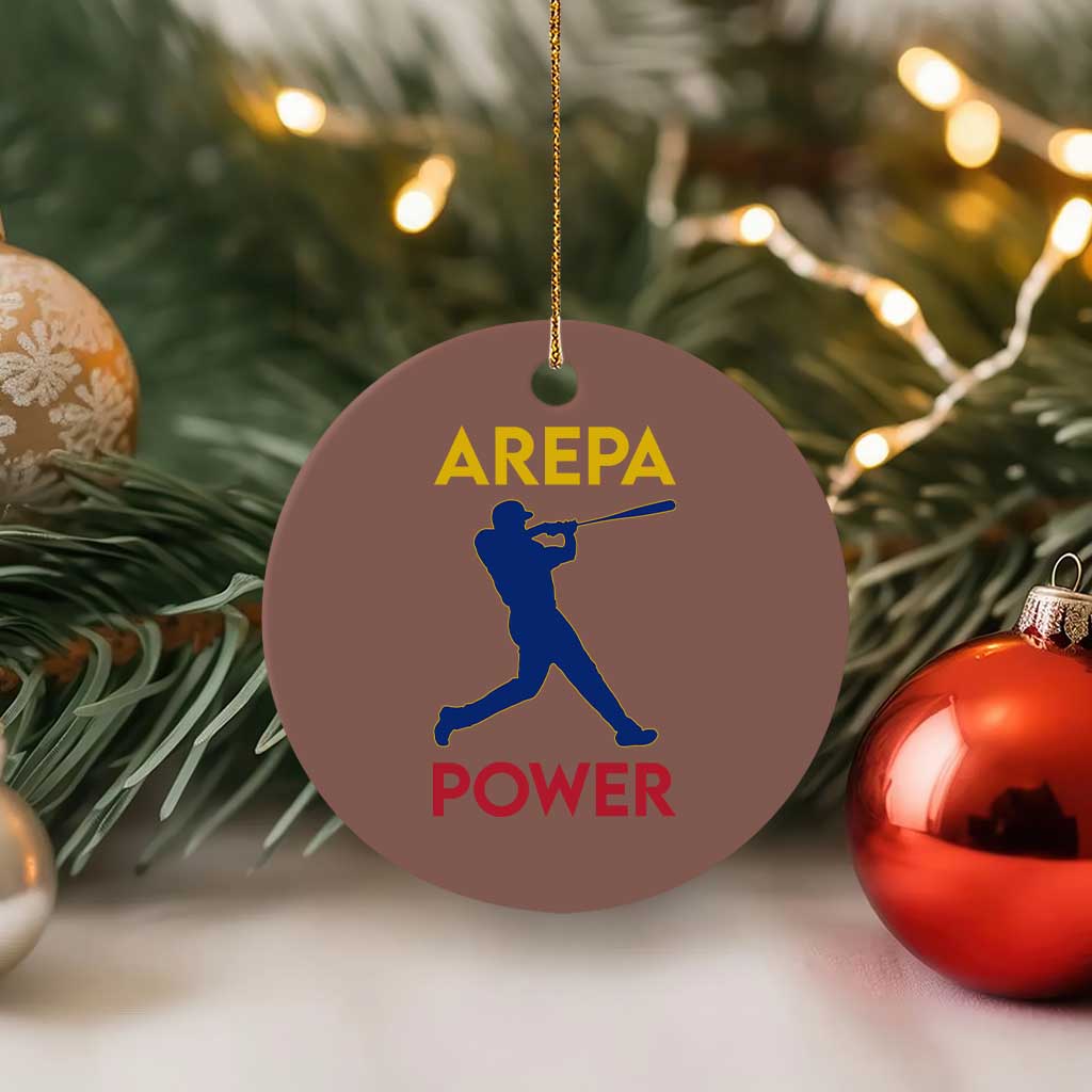 Arepa Power Baseball Batter Silhouette Ceramic Ornament Venezuelan Pride Beisbol for Baseball Fans