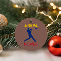 Arepa Power Baseball Batter Silhouette Ceramic Ornament Venezuelan Pride Beisbol for Baseball Fans
