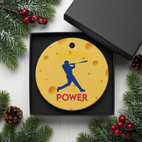 Arepa Power Baseball Batter Silhouette Ceramic Ornament Venezuelan Pride Beisbol for Baseball Fans