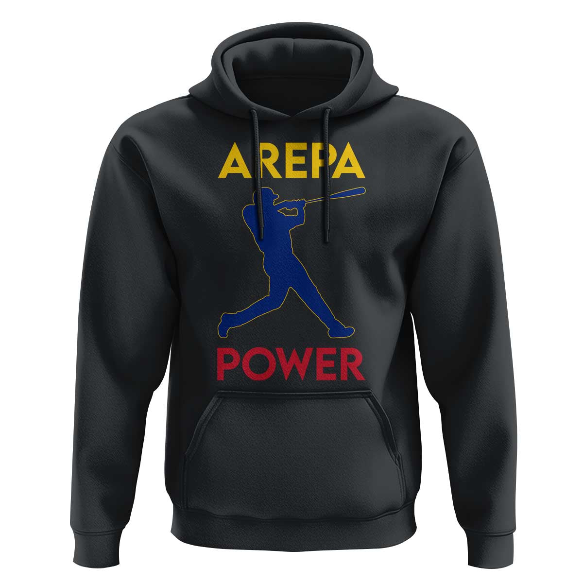 Arepa Power Baseball Batter Silhouette Hoodie Venezuelan Pride Beisbol for Baseball Fans