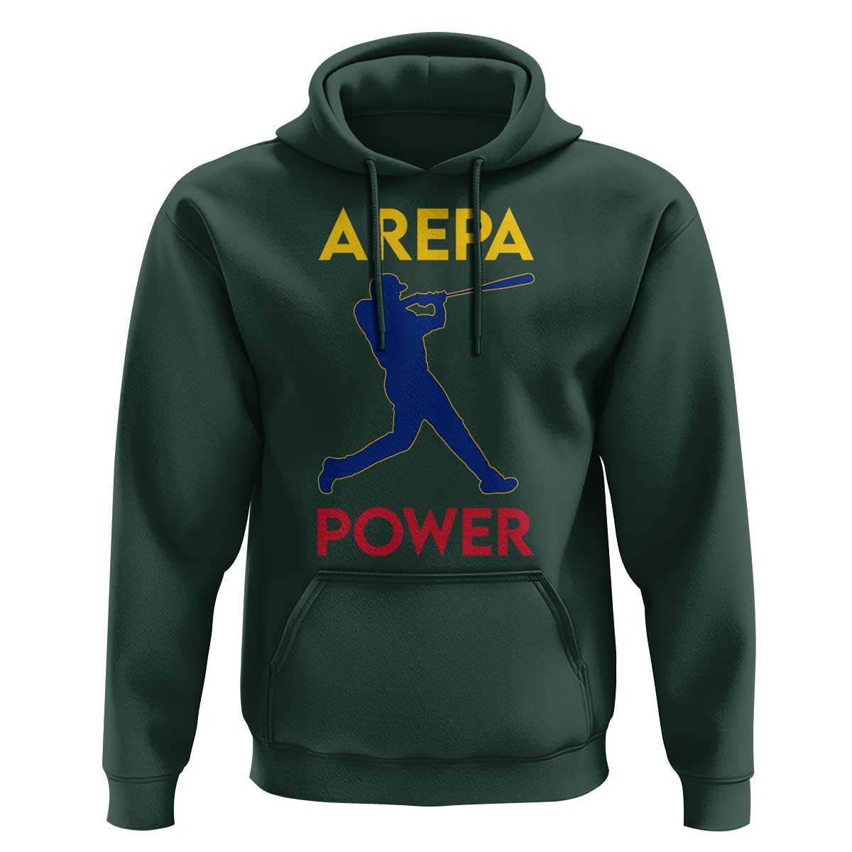 Arepa Power Baseball Batter Silhouette Hoodie Venezuelan Pride Beisbol for Baseball Fans