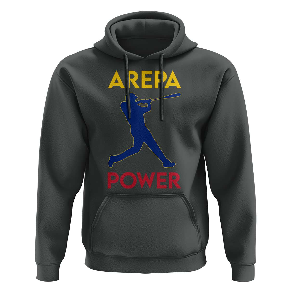 Arepa Power Baseball Batter Silhouette Hoodie Venezuelan Pride Beisbol for Baseball Fans