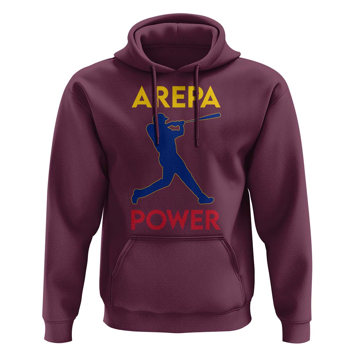 Arepa Power Baseball Batter Silhouette Hoodie Venezuelan Pride Beisbol for Baseball Fans