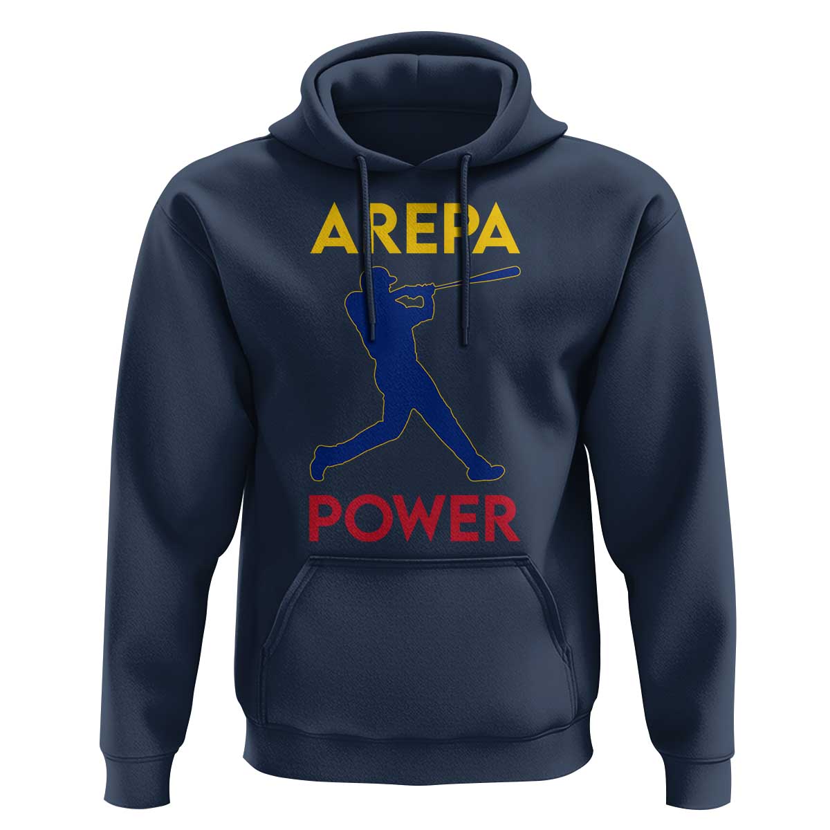 Arepa Power Baseball Batter Silhouette Hoodie Venezuelan Pride Beisbol for Baseball Fans