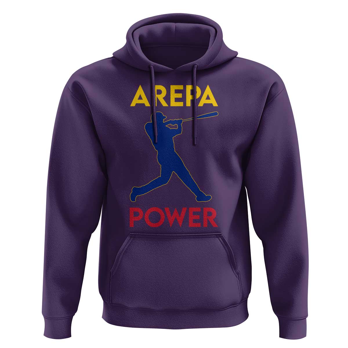 Arepa Power Baseball Batter Silhouette Hoodie Venezuelan Pride Beisbol for Baseball Fans