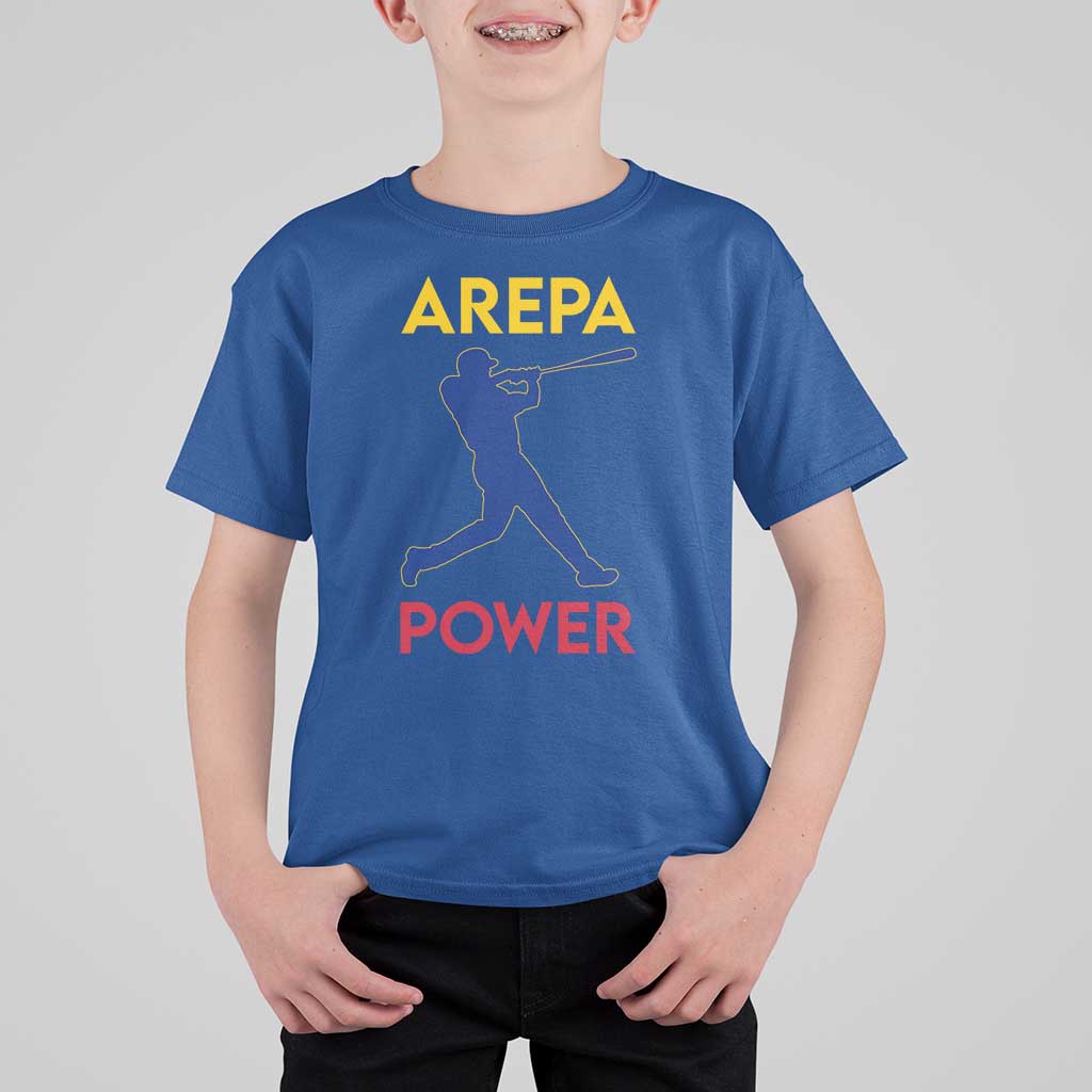 Arepa Power Baseball Batter Silhouette T Shirt For Kid Venezuelan Pride Beisbol for Baseball Fans