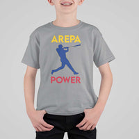 Arepa Power Baseball Batter Silhouette T Shirt For Kid Venezuelan Pride Beisbol for Baseball Fans