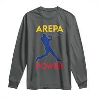 Arepa Power Baseball Batter Silhouette Long Sleeve Shirt Venezuelan Pride Beisbol for Baseball Fans