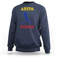 Arepa Power Baseball Batter Silhouette Sweatshirt Venezuelan Pride Beisbol for Baseball Fans