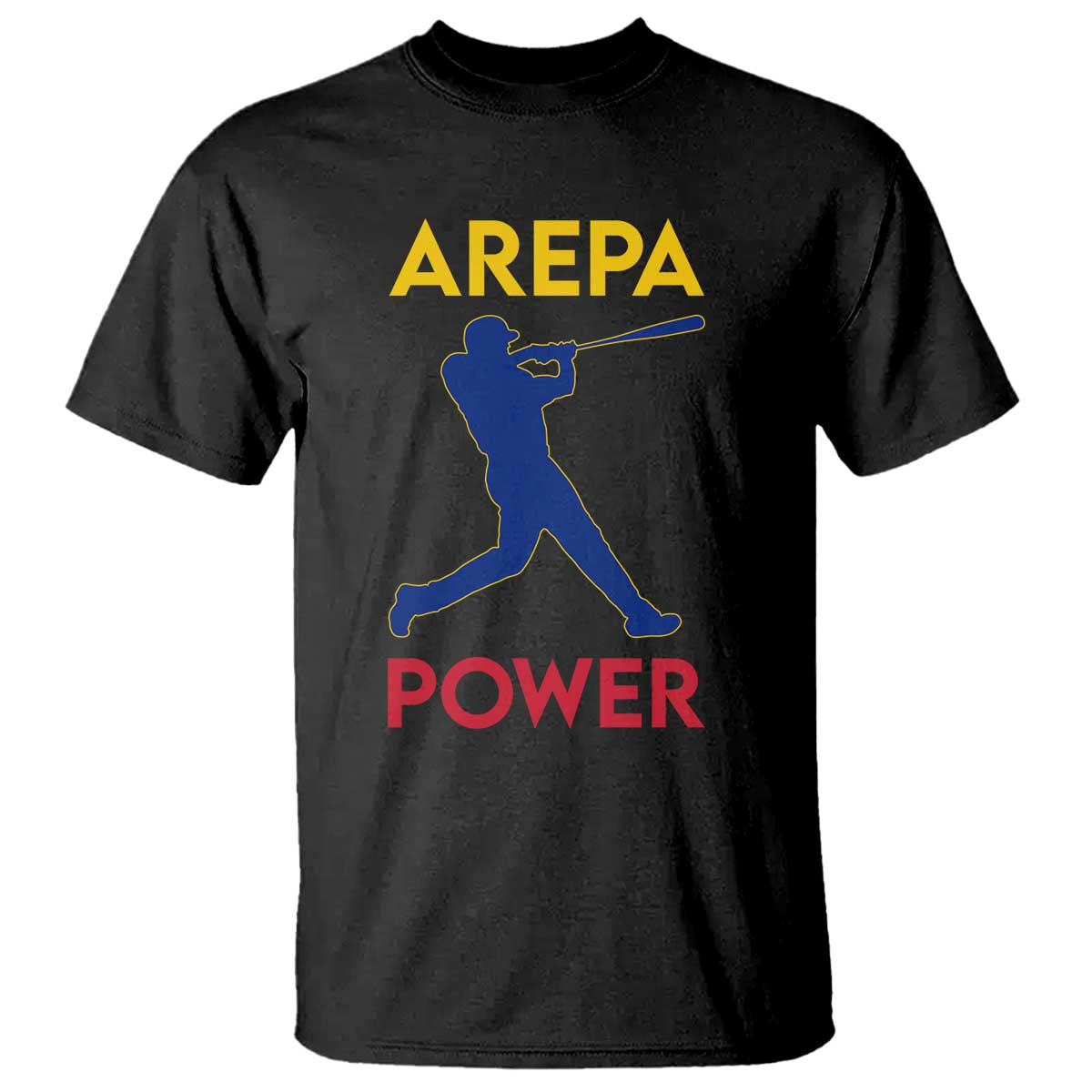 Arepa Power Baseball Batter Silhouette T Shirt Venezuelan Pride Beisbol for Baseball Fans