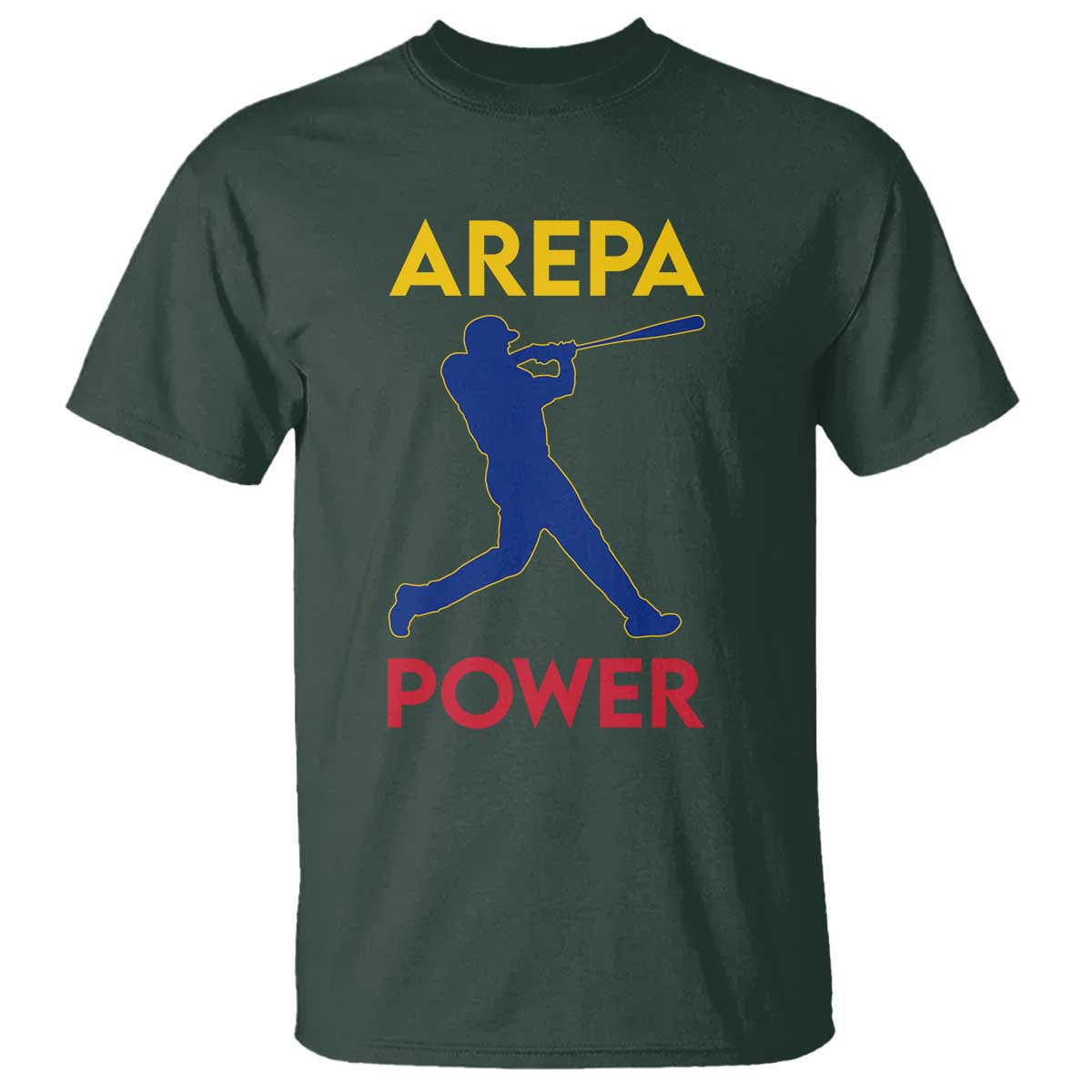 Arepa Power Baseball Batter Silhouette T Shirt Venezuelan Pride Beisbol for Baseball Fans