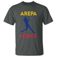 Arepa Power Baseball Batter Silhouette T Shirt Venezuelan Pride Beisbol for Baseball Fans