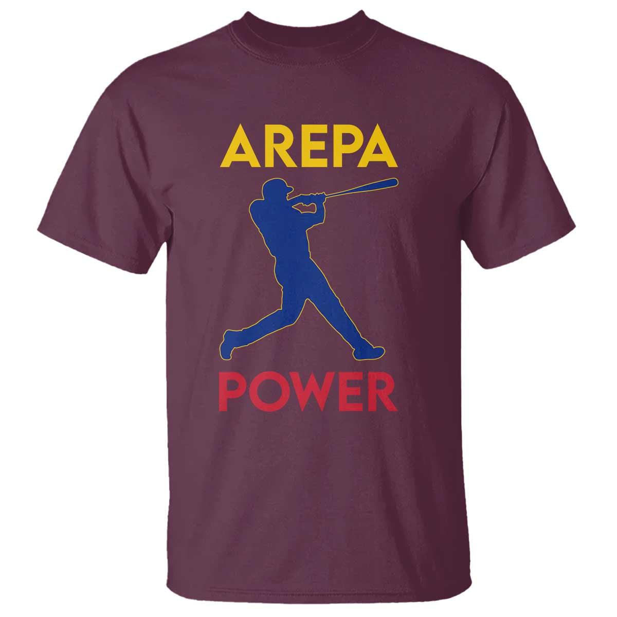 Arepa Power Baseball Batter Silhouette T Shirt Venezuelan Pride Beisbol for Baseball Fans