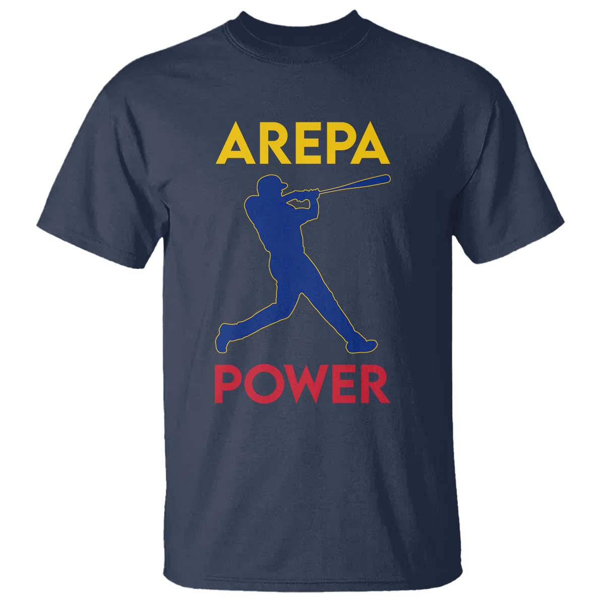 Arepa Power Baseball Batter Silhouette T Shirt Venezuelan Pride Beisbol for Baseball Fans
