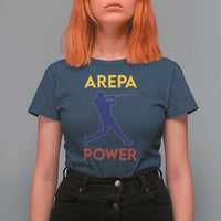 Arepa Power Baseball Batter Silhouette T Shirt For Women Venezuelan Pride Beisbol for Baseball Fans