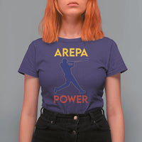 Arepa Power Baseball Batter Silhouette T Shirt For Women Venezuelan Pride Beisbol for Baseball Fans