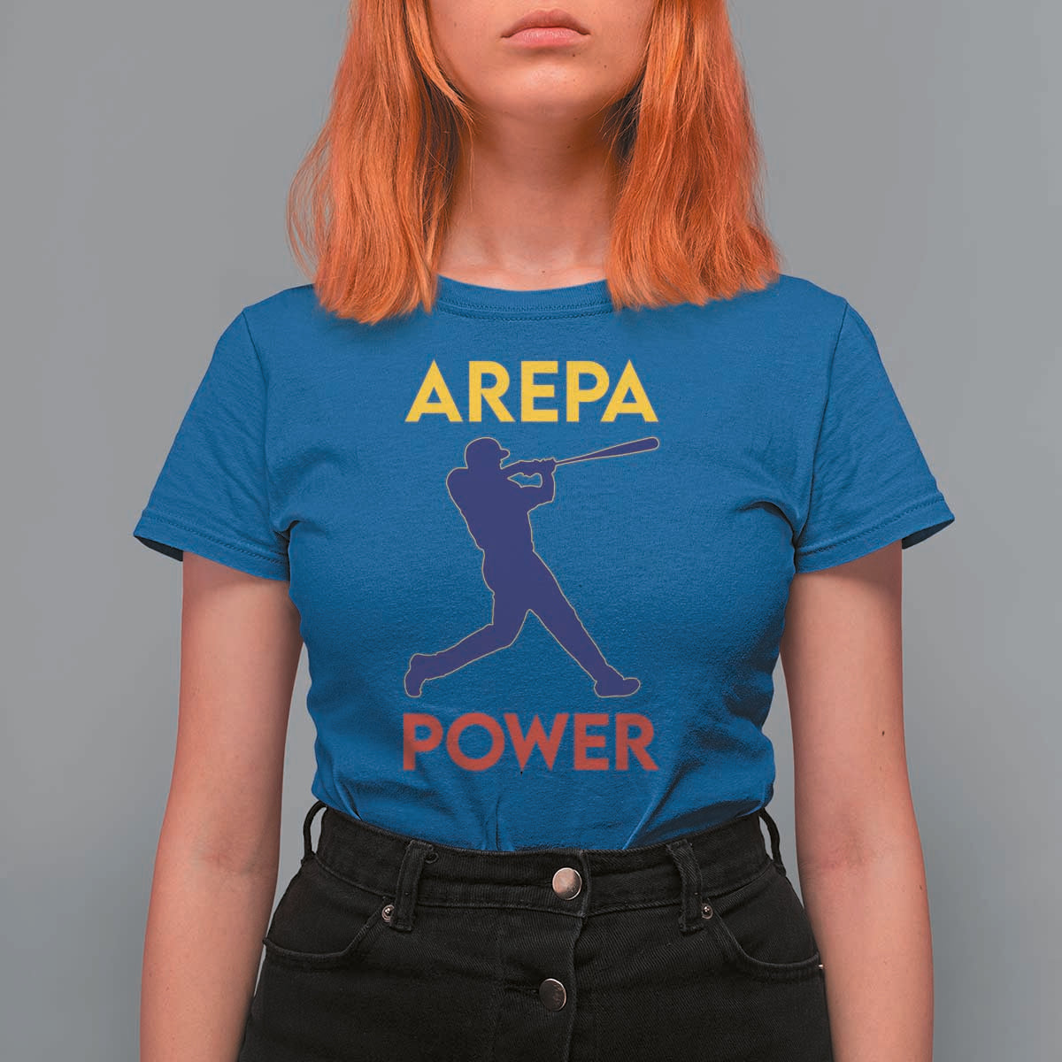 Arepa Power Baseball Batter Silhouette T Shirt For Women Venezuelan Pride Beisbol for Baseball Fans