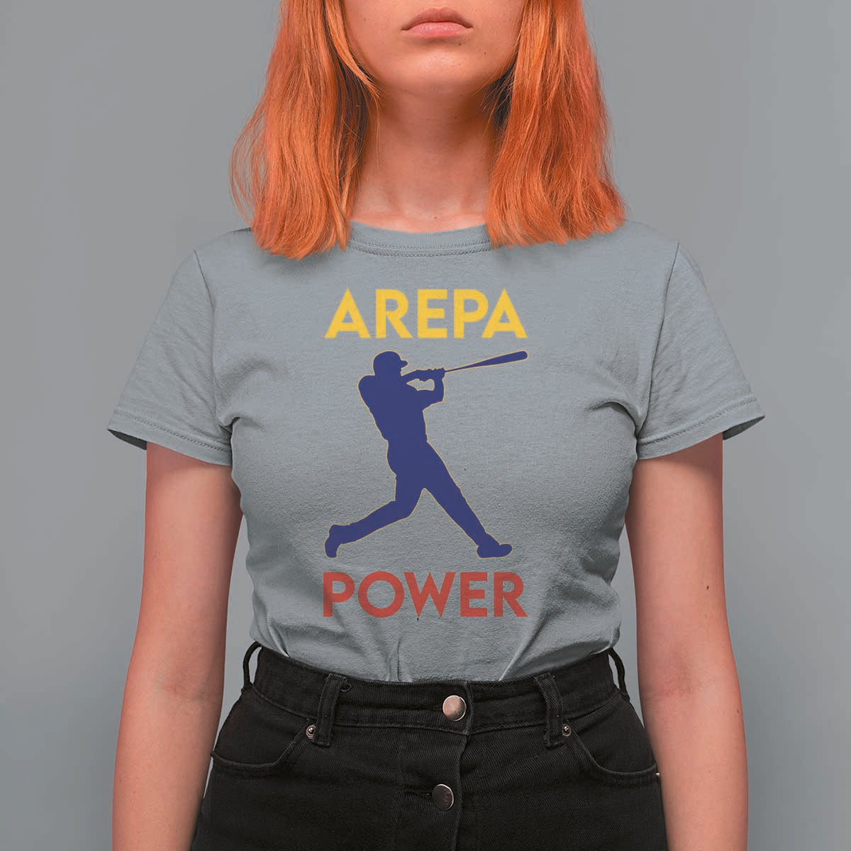 Arepa Power Baseball Batter Silhouette T Shirt For Women Venezuelan Pride Beisbol for Baseball Fans